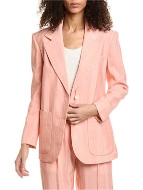 Sandro Nathalie Jacquard blazer in antique rose